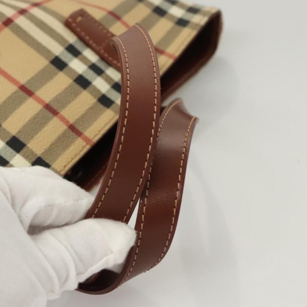 BURBERRY Nova Check Hand Bag PVC Beige Auth 121466 - Picture 7 of 16
